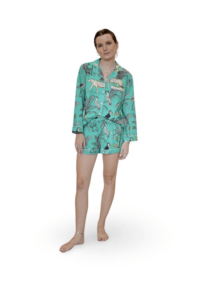 Safari Pajama Shorts Set for wholesale by Sur La Vague