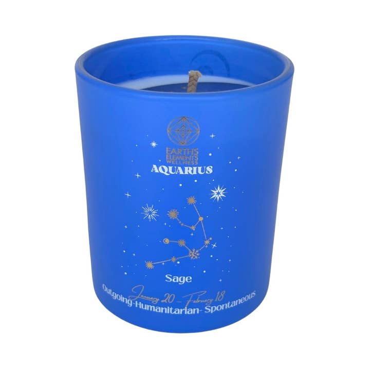 Earths Elements Wholesale - Vente Bougie en bocal - Bougie Zodiac, Verseau - paquet de 61