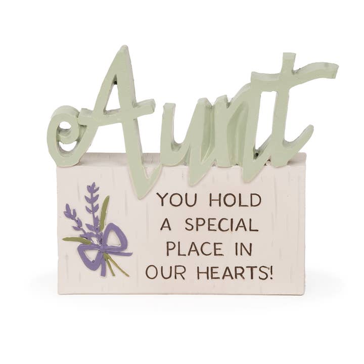 Graceful Sentiments Aunt Plaque for wholesale by Blossom Bucket & Crossroads Home