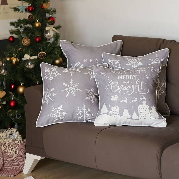 MIKE & Co. NEW YORK - Vente Coussin décoratif - Coussin décoratif en flocons de neige de Noël 18 « x 18"10