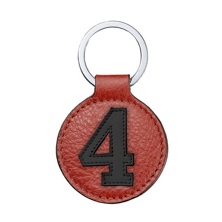 E2R PARIS - Wholesale Keychain - Unisex - Leather key chain number 4 in borwn black upcycled leather0