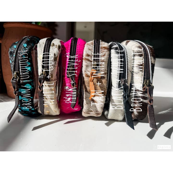 Boho Ranch Shop - Vente Trousses de maquillage/cosmétique - Trousse de toilette transparente en cuir de vachette - Sac de voyage pour maquillage17