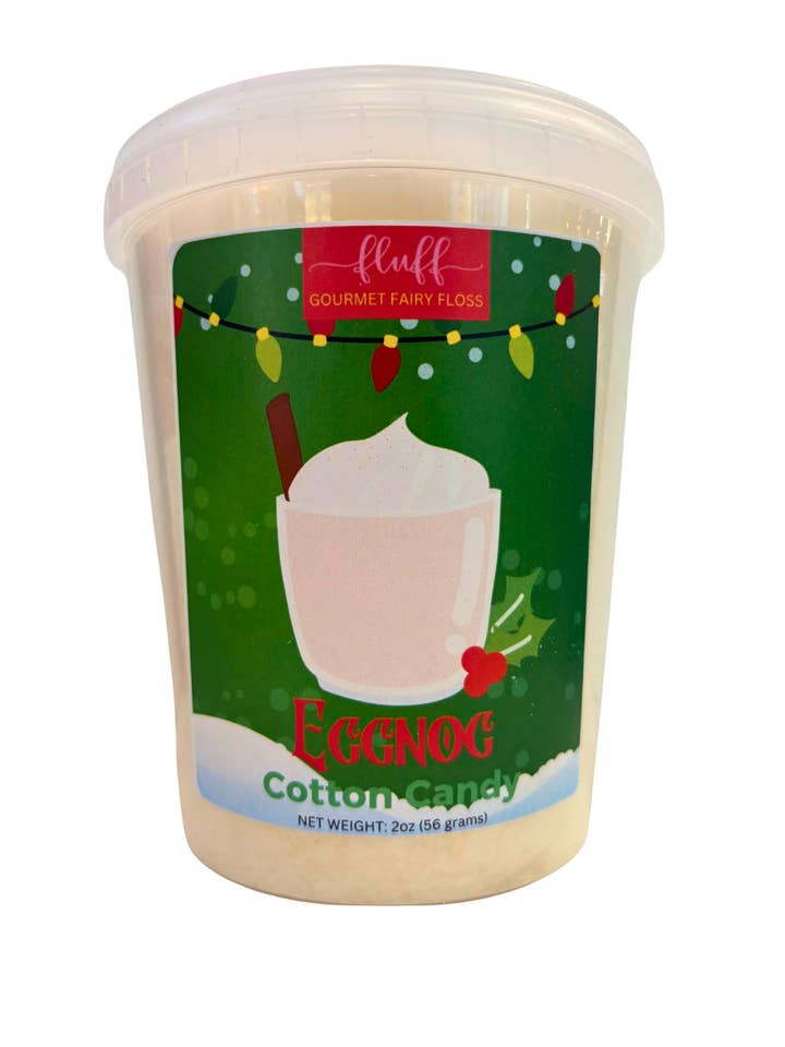 Egg Nog Cotton Candy for wholesale by Fluff gourmet fairy floss