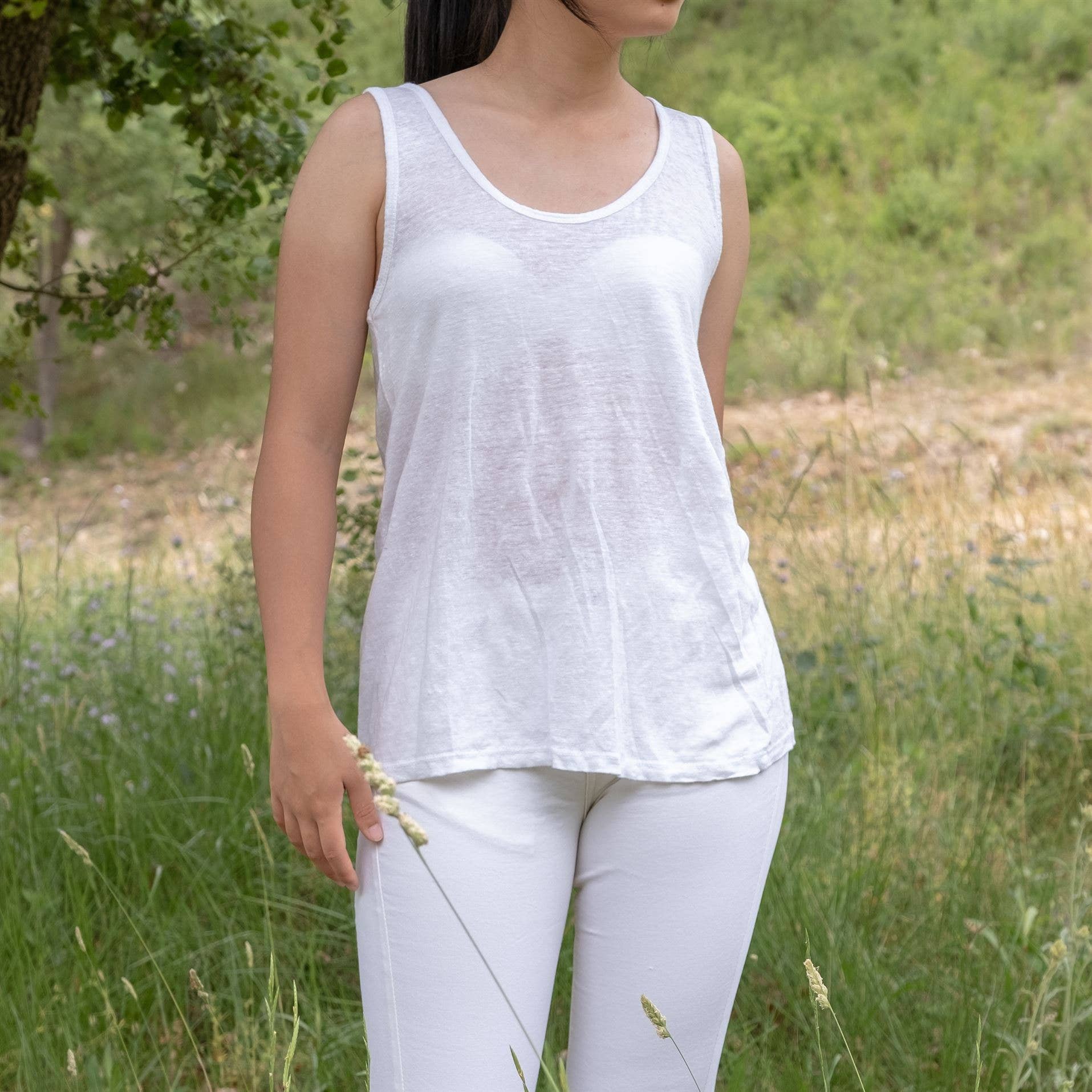 Cecile Wang - Wholesale Tank Top - Women's - Linen tank top 125097611