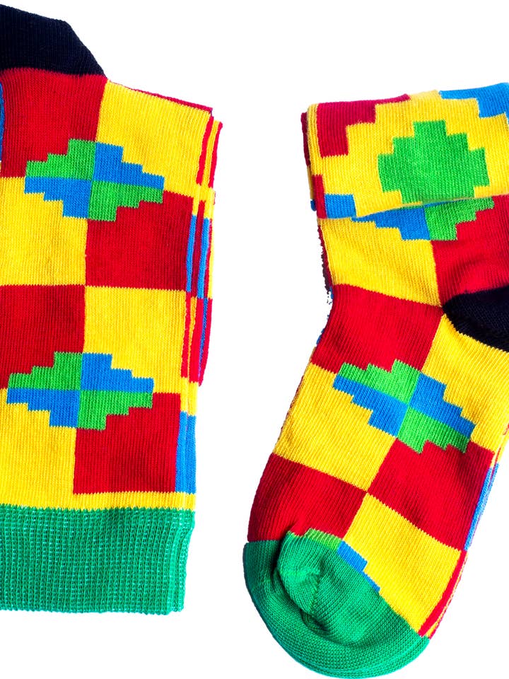 Onaapo Kinder Socken African Kente für den Großhandel von Afrisocks