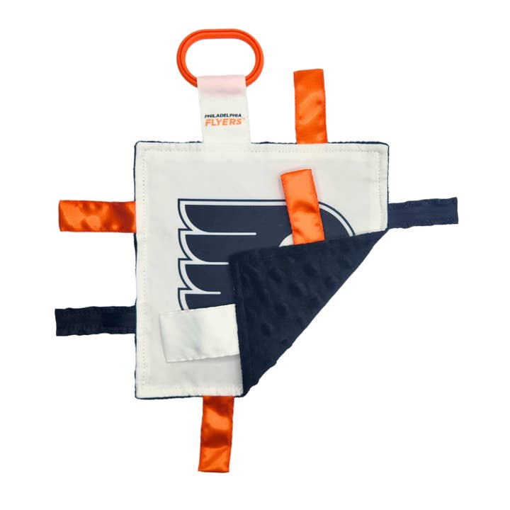 Philadelphia Flyers Hockey Stroller Tag Toy Learning Lovey for wholesale by Baby Jack Distribution