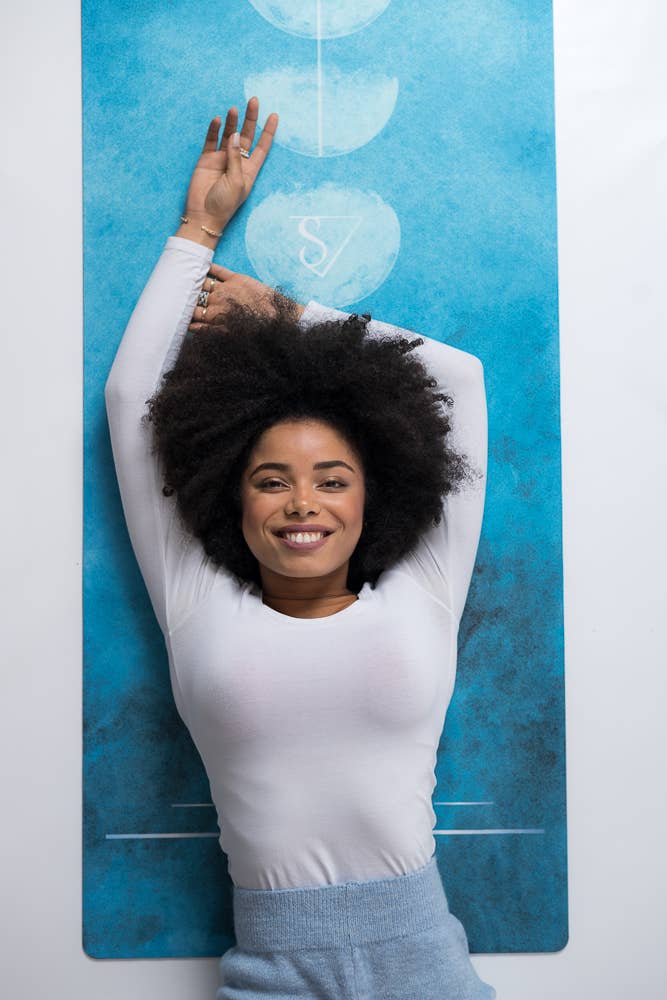 REZEL - Venta al por mayor Esterillas de yoga - Esterilla para yoga, pilates, fitness y deporte - Azul Azur Moon2