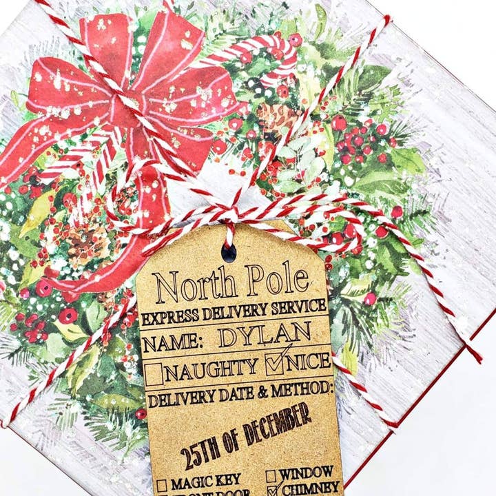 Geschenkanhänger vom Weihnachtsmann | Personalisierter Geschenkanhänger | Freches oder nettes Geschenk für den Großhandel von Rosie and Vi