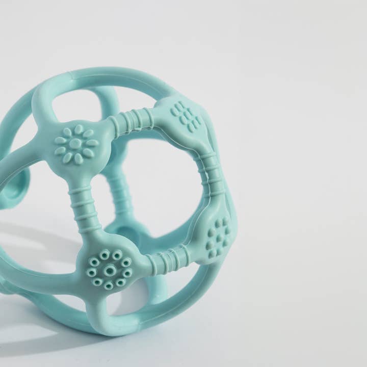 Living Textiles - Wholesale Teether (not clip-on) – Baby - Playground Silicone Teething Ball - Light Blue1