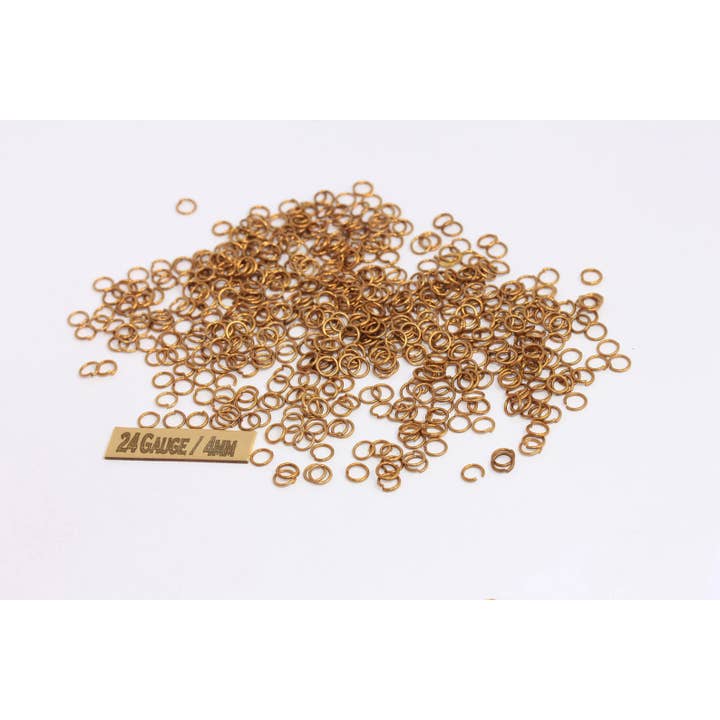 4 mm 24 Ga Obehandlade Mässing Öppna Anslutningsringar, HLS2 för wholesale av QueenJewelryM