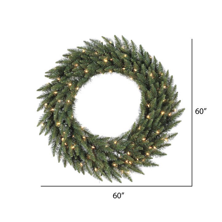 Green Vickerman 60" Camdon Fir Wreath LED 400WW for wholesale on Faire2