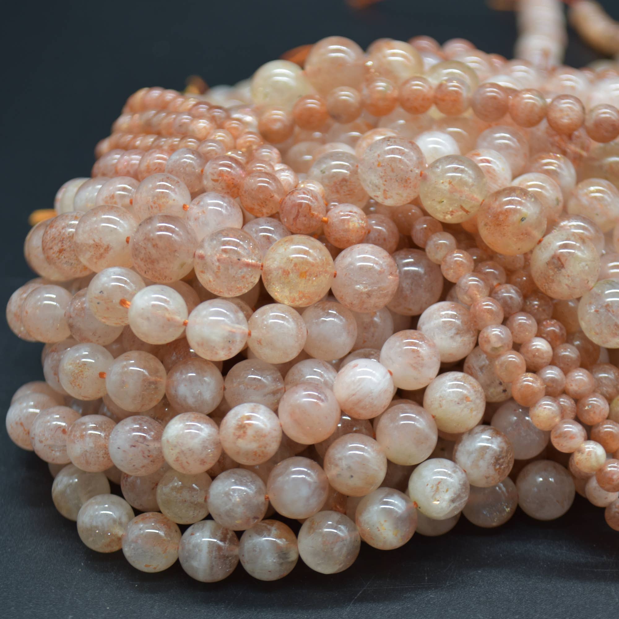 Oriental Direct Craft Supplies - Wholesale Beads - Grade A Natural Sunstone Semi-precious Round Beads5
