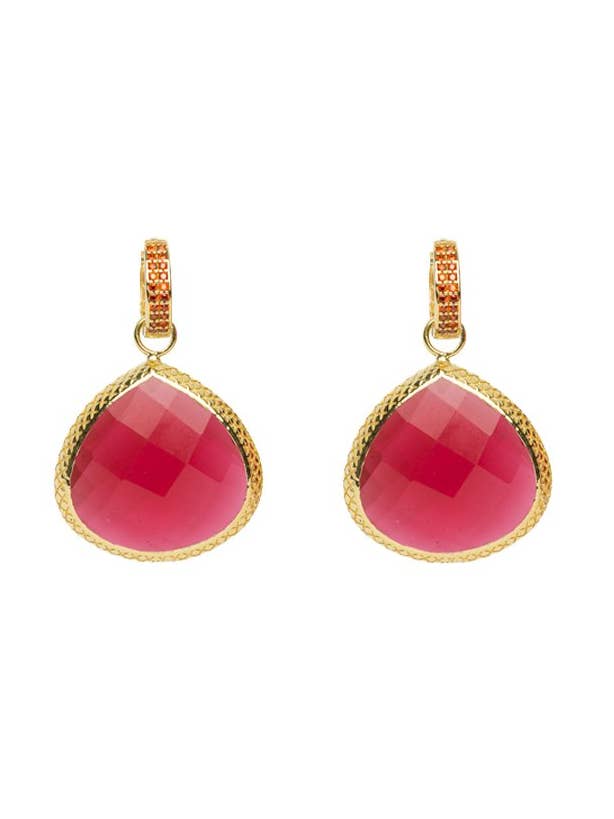 Boucles d'oreilles créoles Charm 20mm - Rouge pour la vente par Atelier Coralia Leets fashion Jewelry
