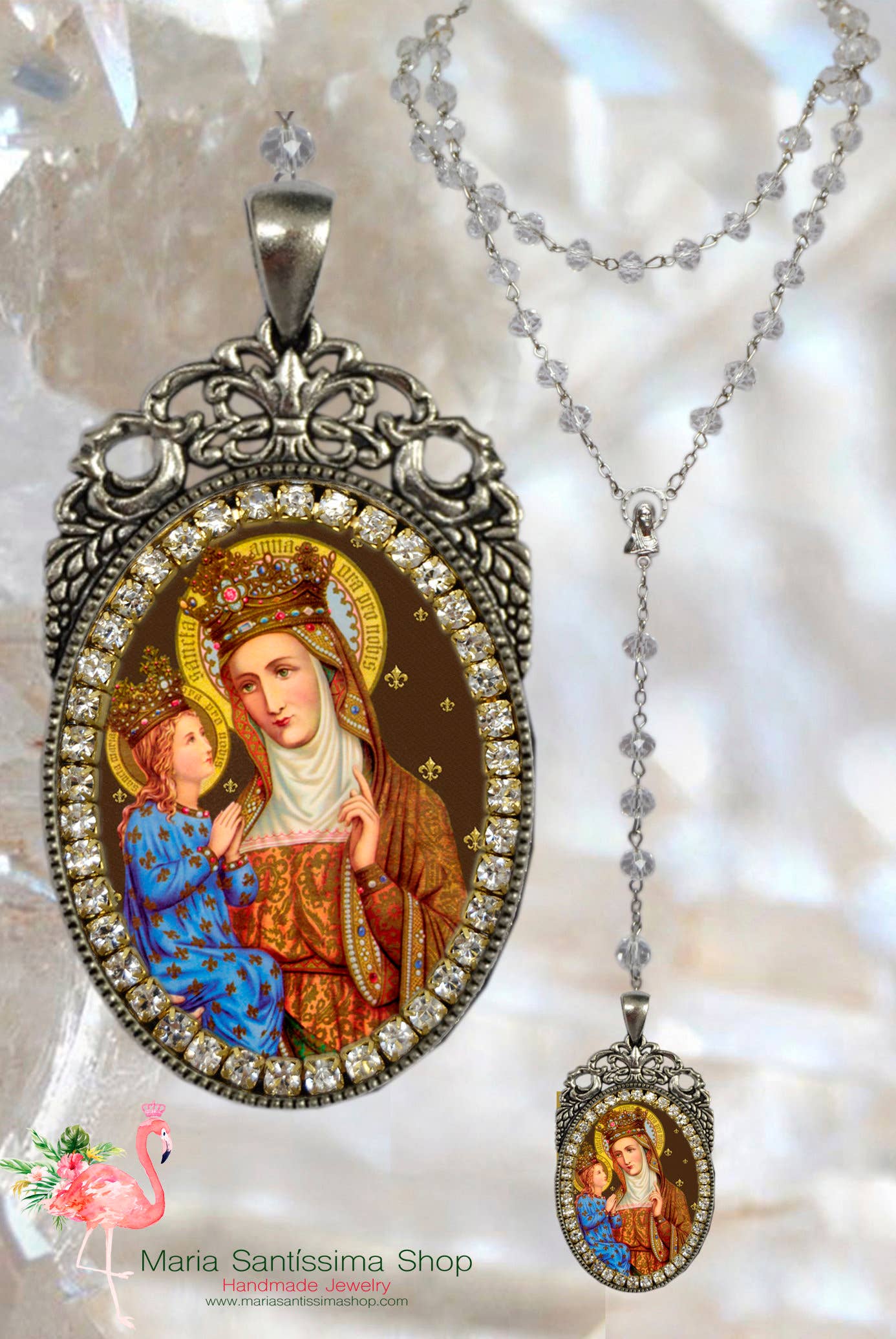 MariaSantissimaShop – Großhandel Kette mit Anhänger/Charm – Saint Anne — Rosenkranz - Patronin der kinderlosen Menschen; Kinder; Hausfrauen; Hausfrauen; Bergleute; Mütter; Armut; Schwangerschaft & Sterilität3
