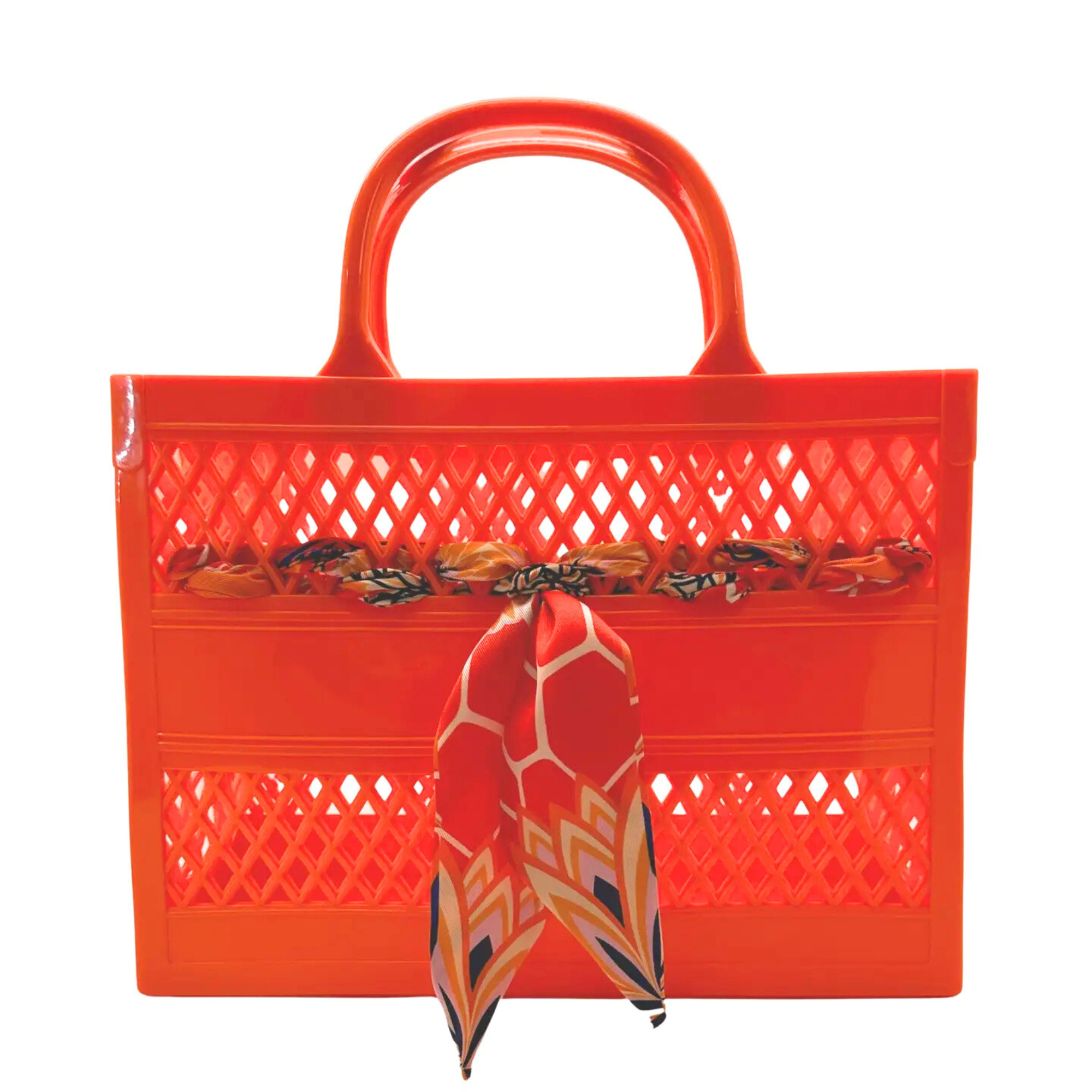 orange Soleil Cutout Jelly Tote m/tørklæde for engroshandel på Faire1