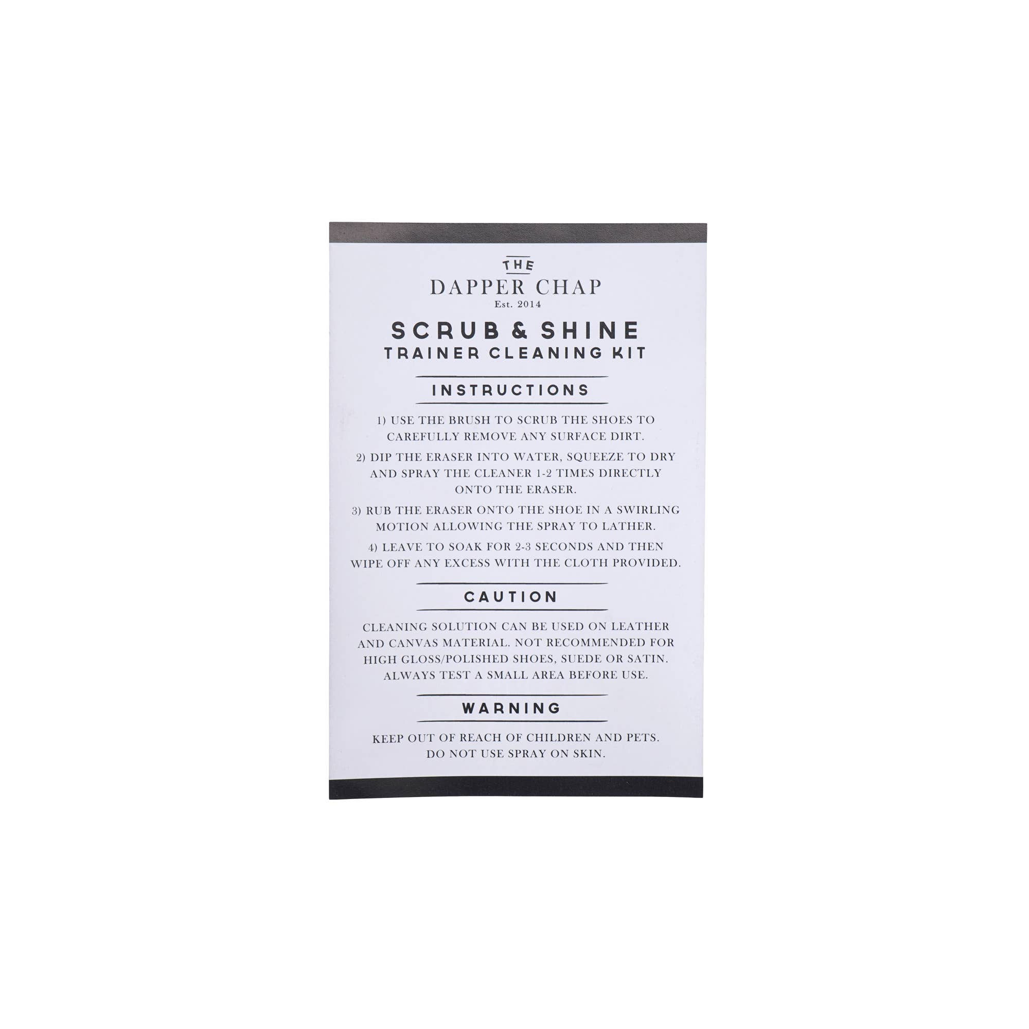 CGB Giftware – wholesale Shoe care kits & sets – Dapper Chap Scrub & Shine Trainer Cleaning Kit3