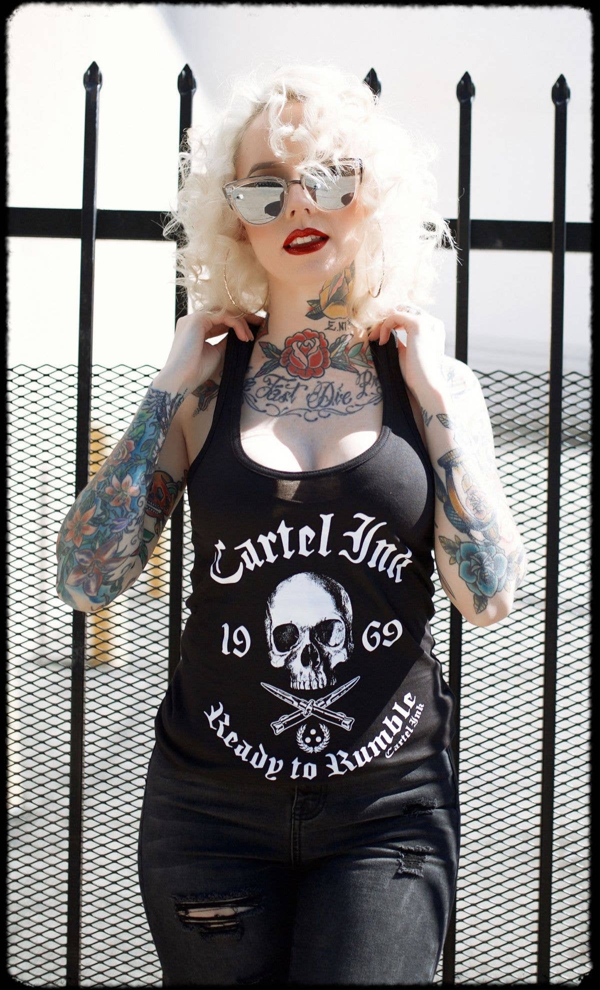 Cartel Ink – wholesale Tank top – Women′s – Born To Rumble Women's Racer Back Tank1