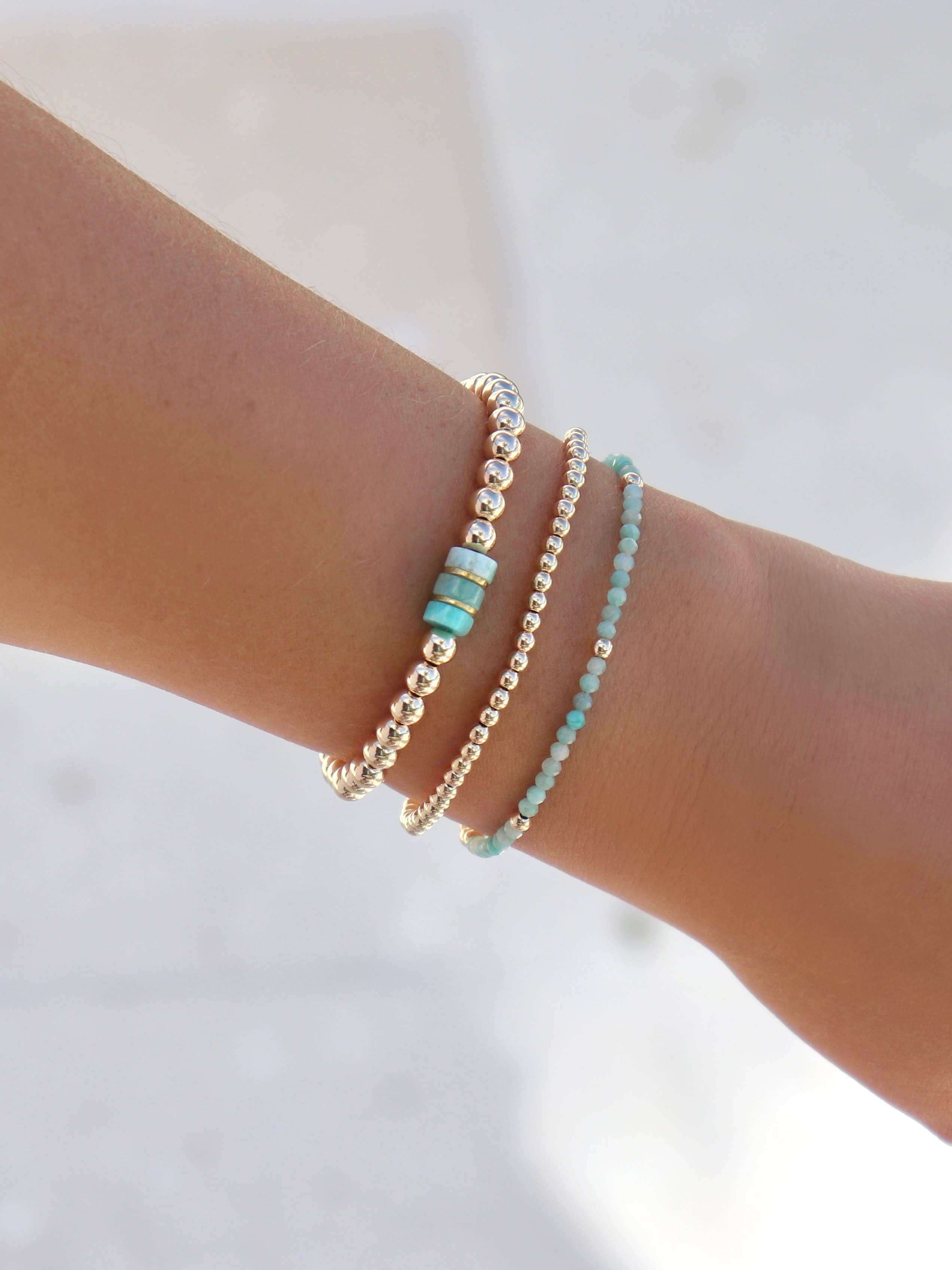 Kaylie Dawn Jewelry - Wholesale Beaded Bracelet - Jane Stretchy Stackable Bracelets in Gold Filled or Silver14