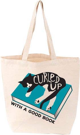 Gibbs Smith - Wholesale Tote Bag - Unisex - Curled Up With A Good Book Tote (Felix)