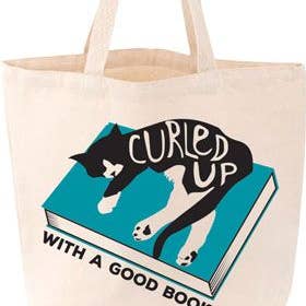 Gibbs Smith - Wholesale Tote Bag - Unisex - Curled Up With A Good Book Tote (Felix)0