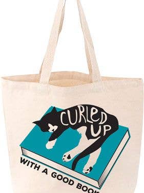 Curled Up With A Good Book Tote (Felix) for wholesale by Gibbs Smith