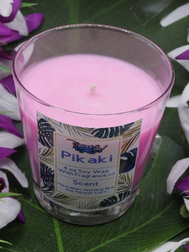 Pot en verre à mèche de coton Pikaki Soywax 4Oz pour la vente par Ohanale