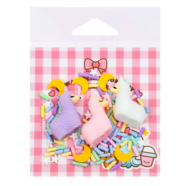 Kawaii Slime Company – Großhandel Bastelzubehör – Dreamy Llama Slime Toppings Charm-Tasche (12 Stück/Etui)