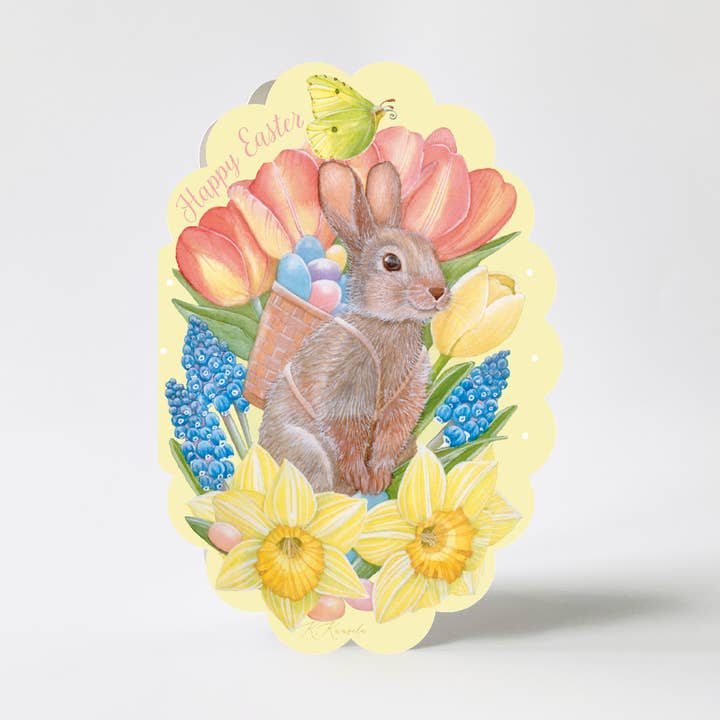 Rosenheart - Wholesale Easter Card - Easter Bunny with a backpack Easter Card2