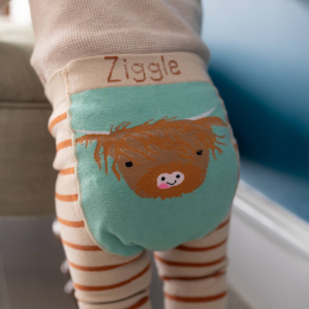 Ziggle Baby – Conjunto de roupa - Bebé por atacado – Conjunto de Leggings e Meias de Bebê Highland Cow6