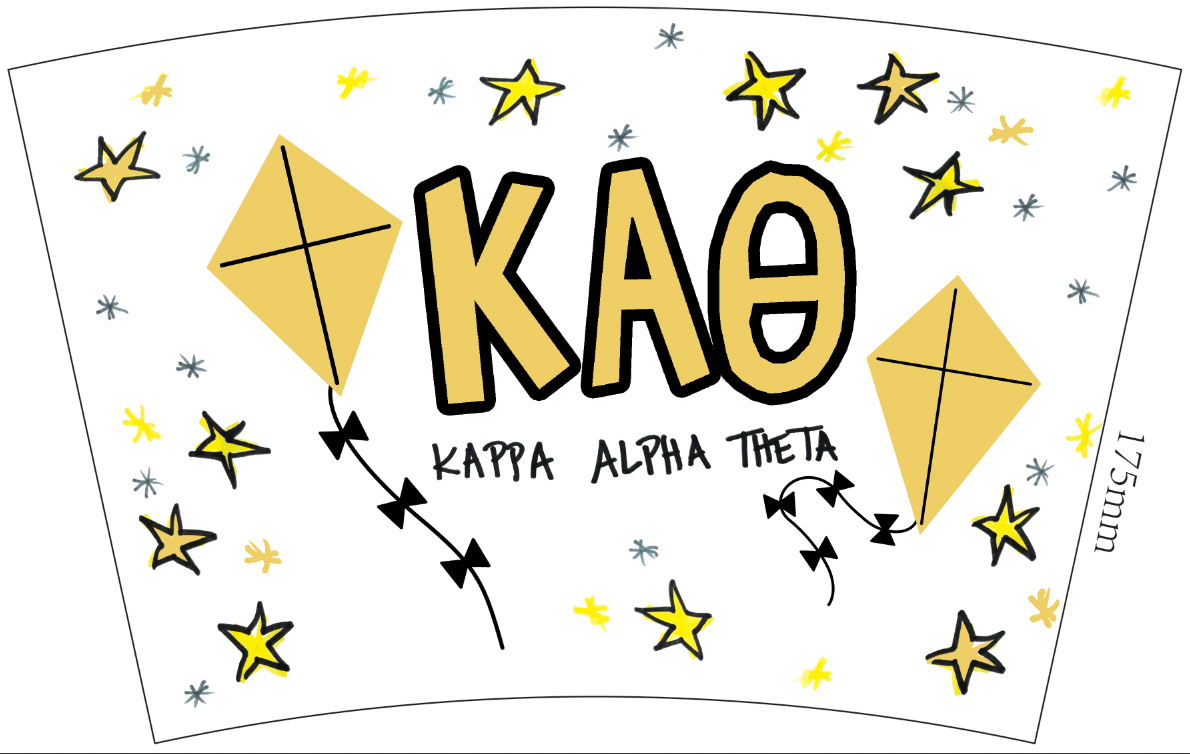 Over The Moon Greek - Wholesale Drinking Glass/Cup - Sorority Marker Cup30