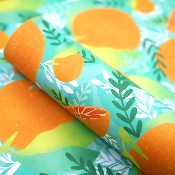 Tropicana Recycled Gift Wrap Sheet for wholesale by The Sunshine Bindery