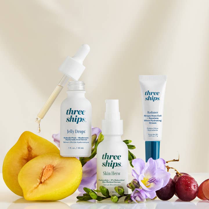 Three Ships (No Duties | Ships from US/CA | USMCA Compliant) - Wholesale Skin Smoothing Kit - Natural Icons: Day + Night Serum Set1