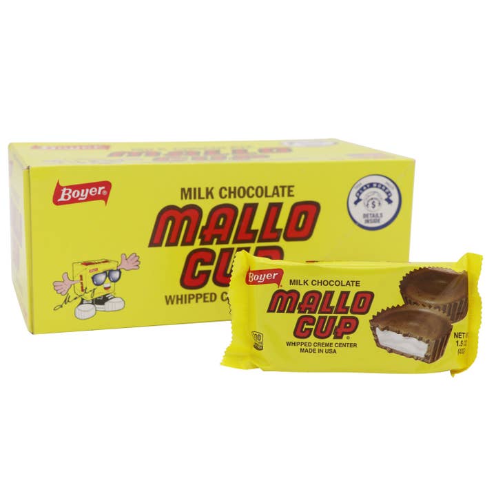 Grandpa Joe's Candy Shop - Wholesale Chocolate Covered Sweets - Boyer Mallo Cups, 1.5oz, 24ct Case
