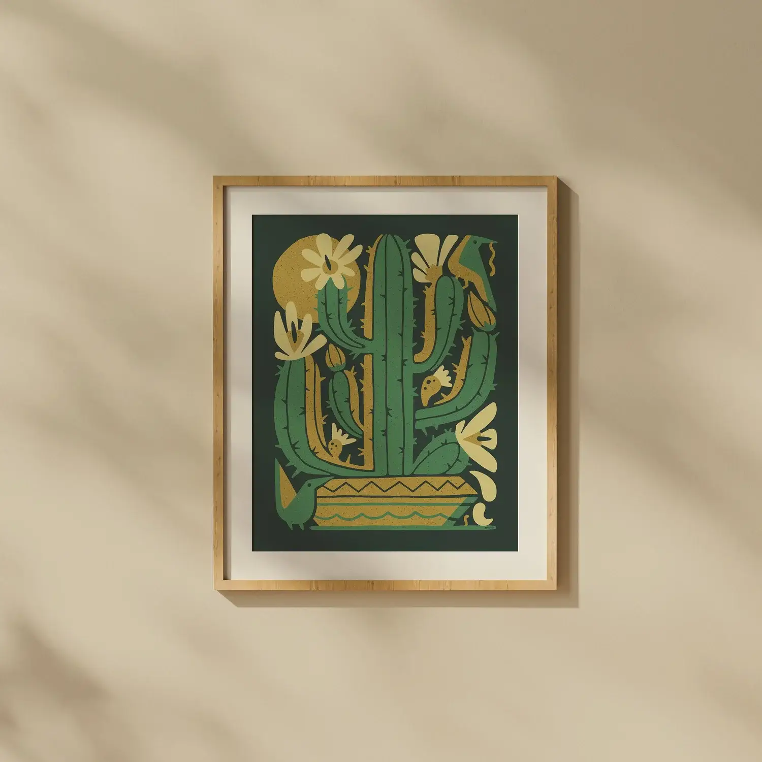 DKNG Studios - Wholesale Art Print - Saguaro Bloom - 16" x 20" Three-Color Screen Print1