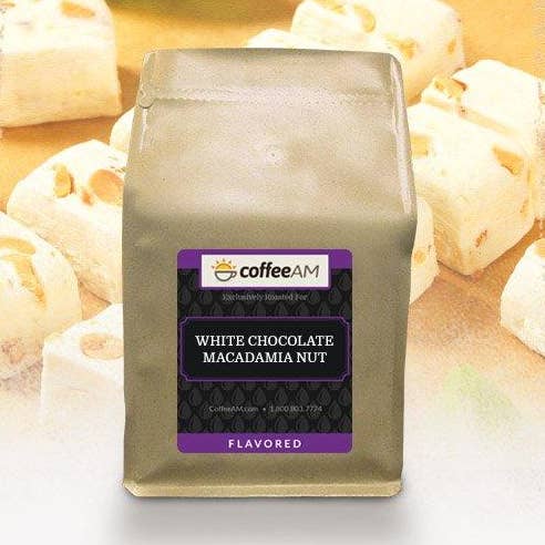 Café aromatisé au chocolat blanc et aux noix de macadamia pour la vente par CoffeeAM