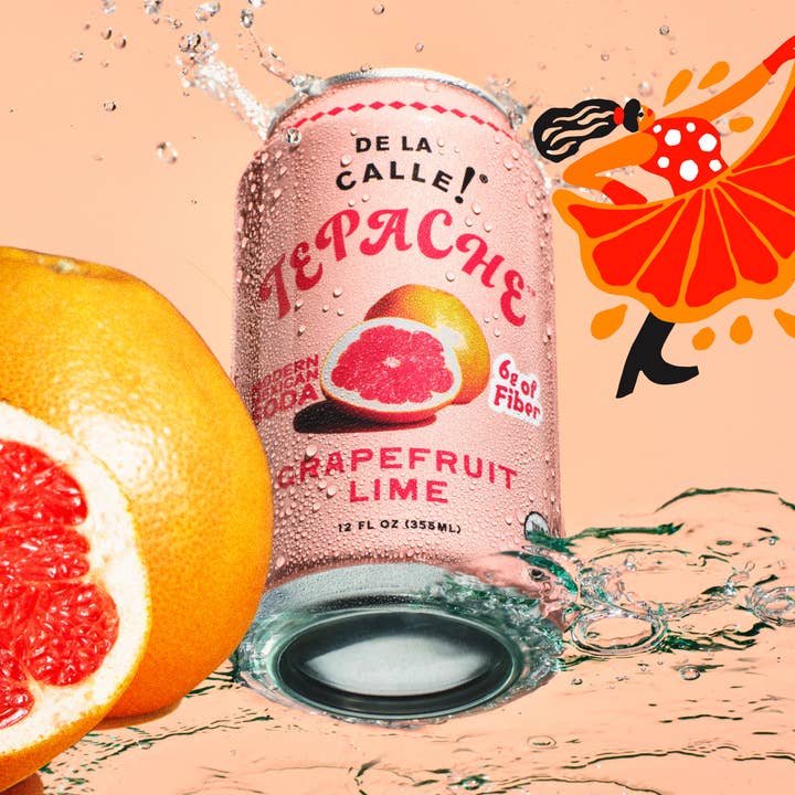 De La Calle Grapefruit Lime Tepache Mexican Soda (12 pack) for wholesale by De La Calle