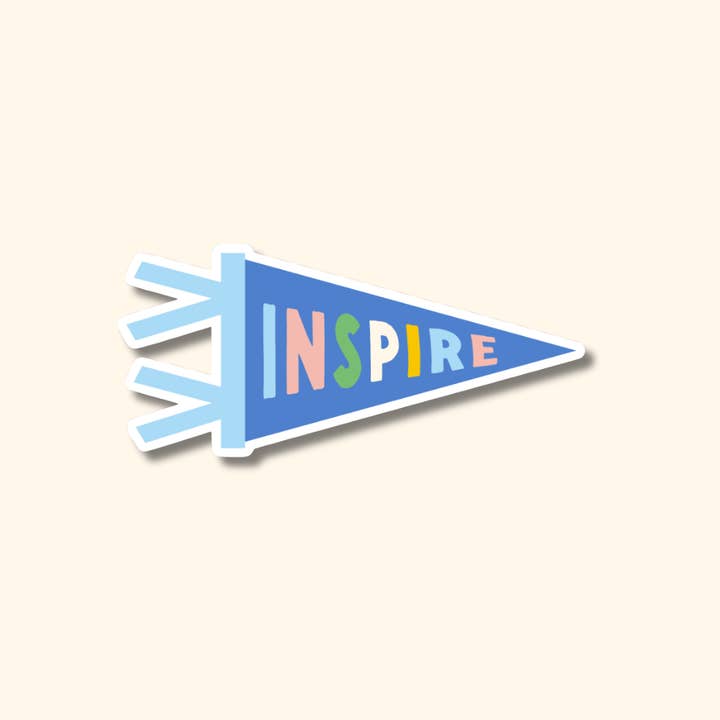 Inspire Sticker, Encouraging Empowering Vinyl Illustration for wholesale by Oh Happy Dani