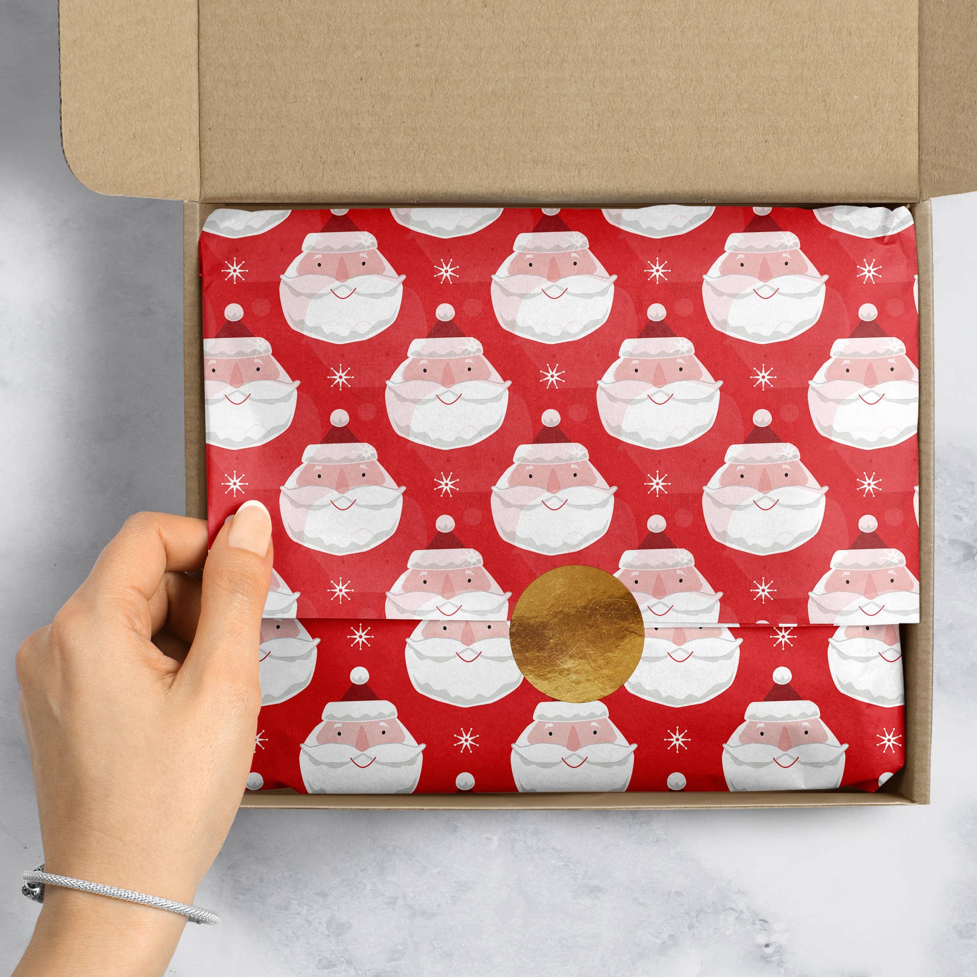 Jillson & Roberts - Wholesale Tissue Paper - Tissue - Printed - Chic Santa2