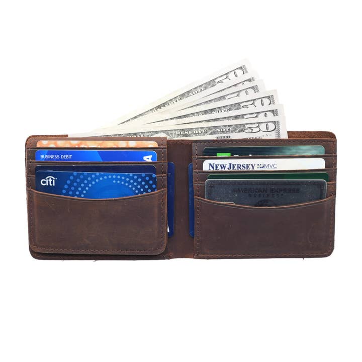 American Leather Goods - Wholesale Wallet - Men's - Genuine Leather Wallet for Men with Flap out ID Window2