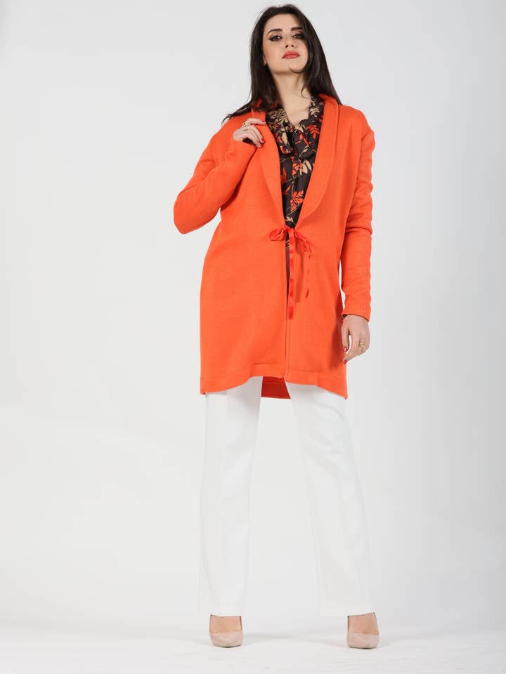 CARDIGÃ LONGO EM MALHA DE VISCOSE COM ILHÓS por atacado de Oltretempo