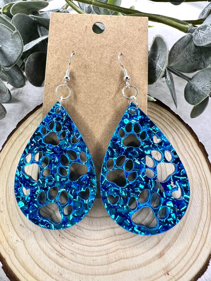 Paw Print Teardrop Earrings for wholesale by Lindsey Lane Wholesale