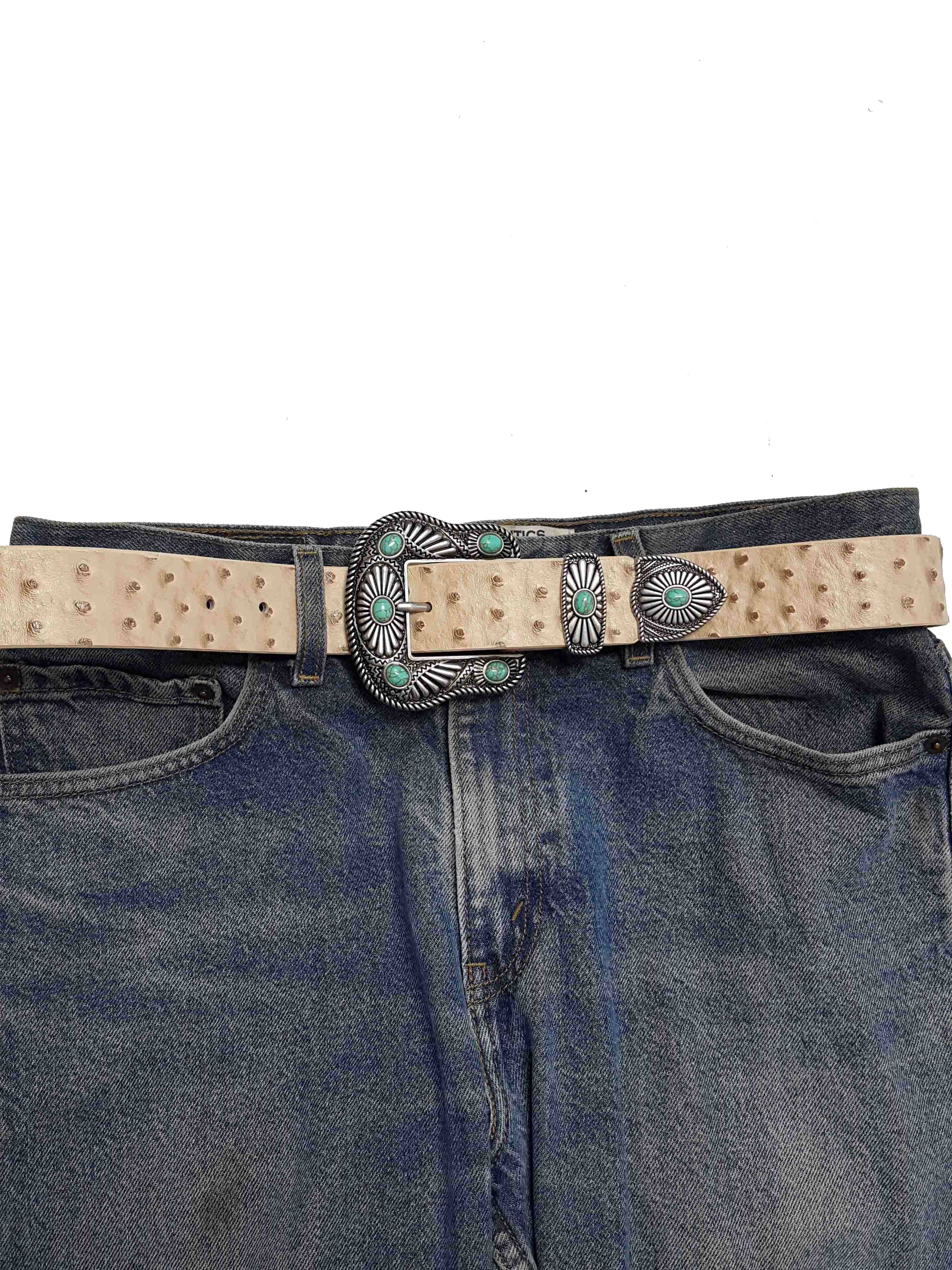 Axesoria West – Cinto - Mulher por atacado – Fivela Inspirada Navajo com Cinto de Aestruz4