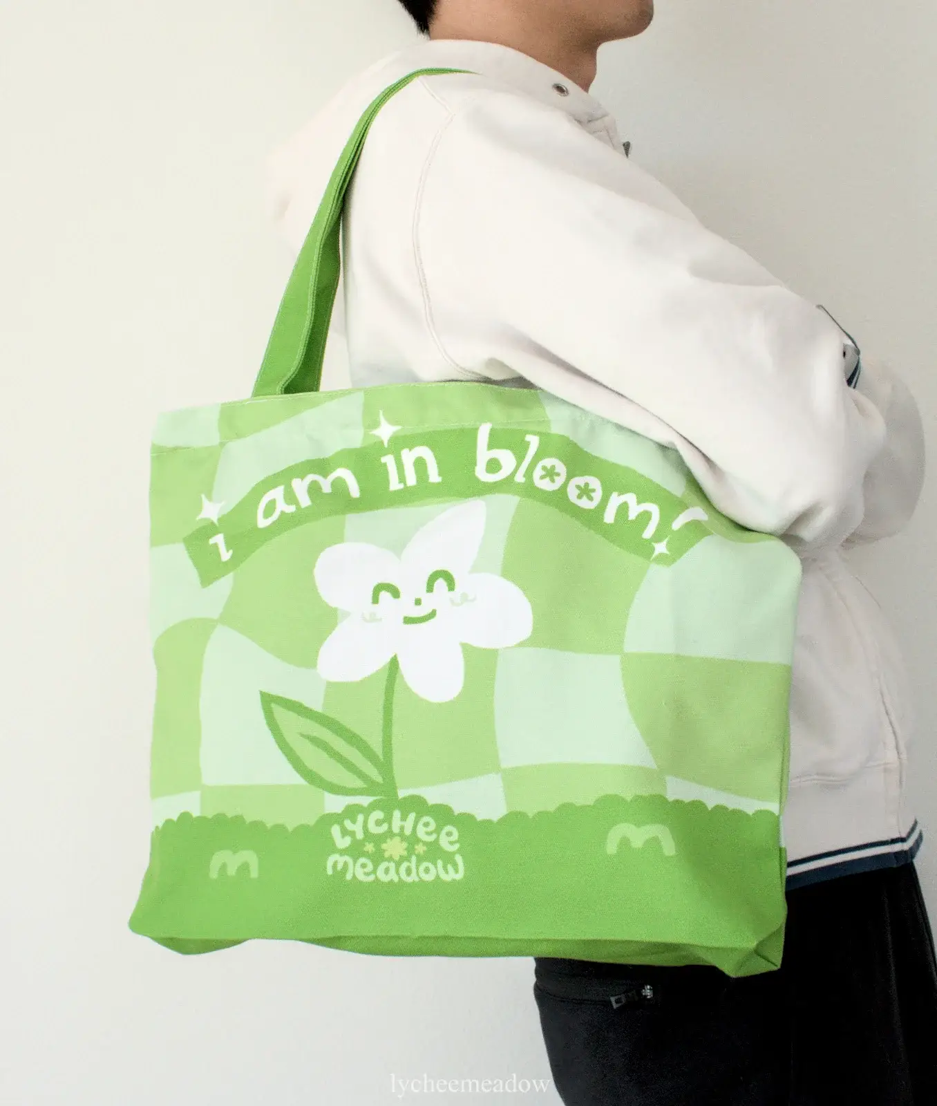 Lycheemeadow - Wholesale Tote Bag - Women's - I Am In Bloom Cloth Totebag w/ Inner Zipper Pouch9