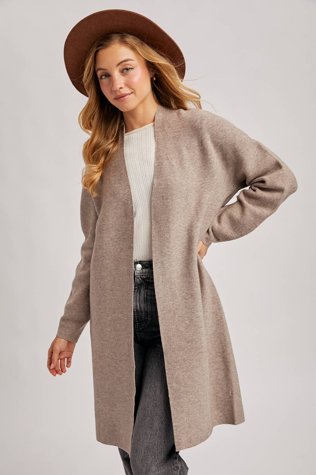 Bluivy - Wholesale Cardigan - Women's - WHOLEGARMENT OPEN FRONT KNIT SWEATER CARDIGAN12