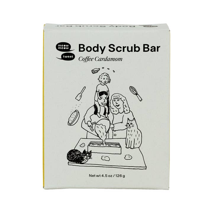 Coffee Cardamom Body Scrub Bar for wholesale by Meow Meow Tweet