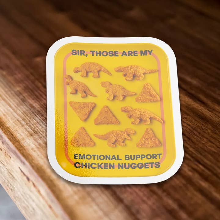 Sticker Bull - Wholesale Sticker - Emotional Support Chicken Nuggets Funny Meme Vinyl Sticker1