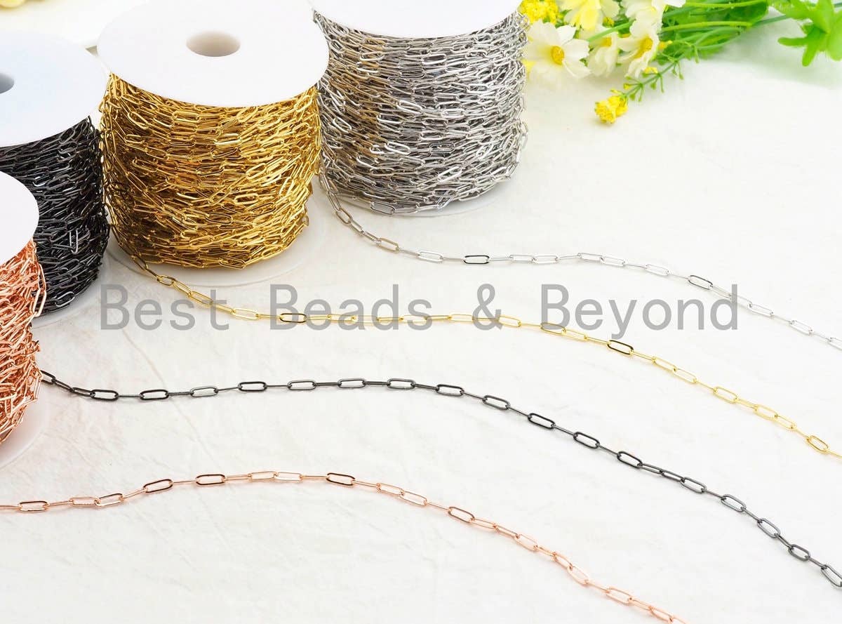 BestBeads&Beyond - Wholesale Link & Chain Necklace - 4x11mm Small Size Paper Clip Chain by Yard,SKU#E5032