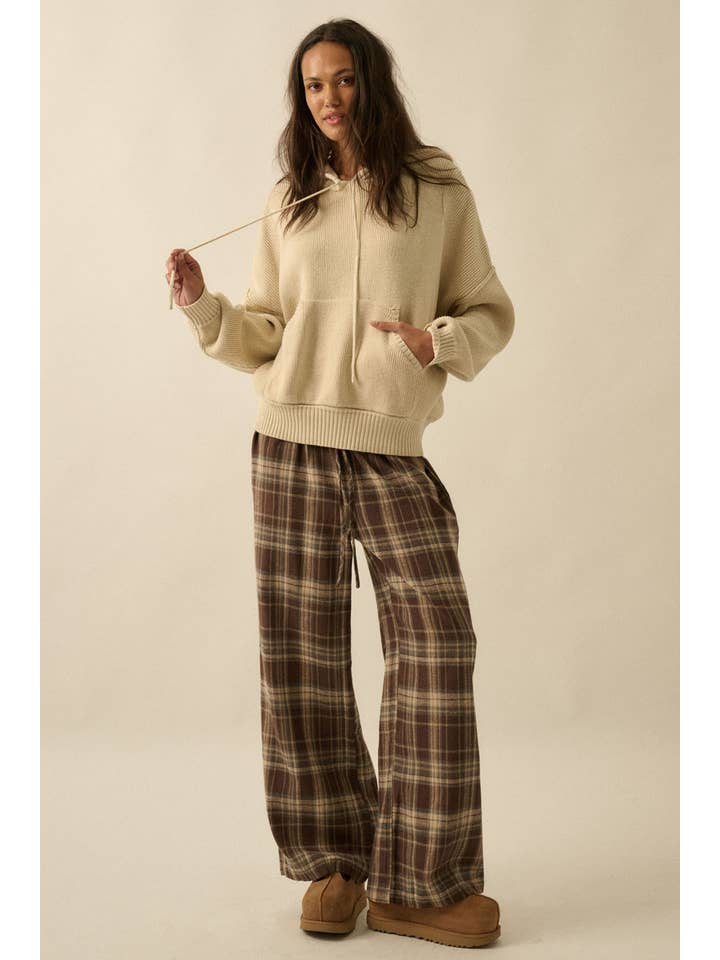 Promesa USA - Wholesale Pants - Women's - Plaid Flannel Wide-Leg Drawstring Pants17