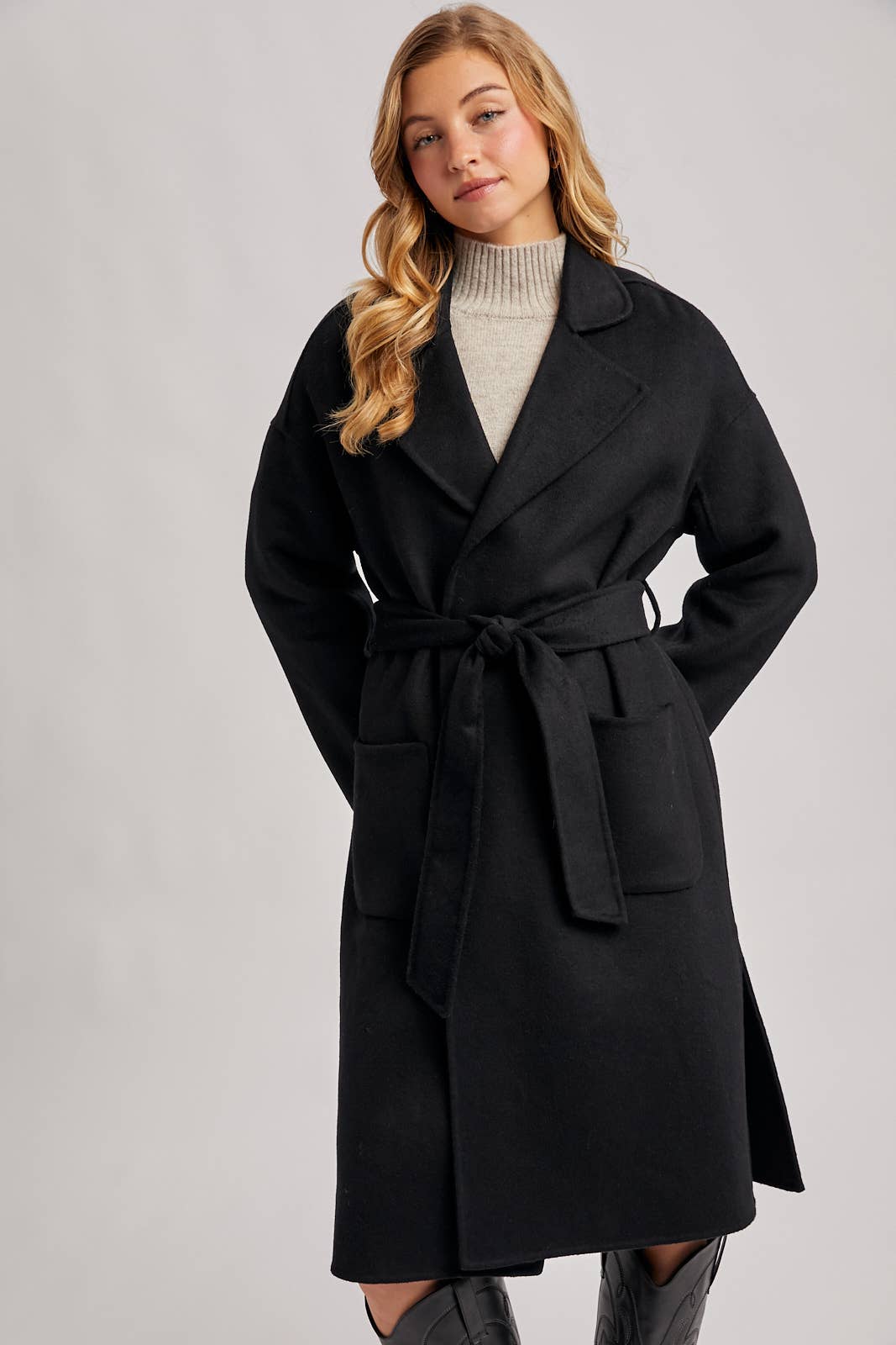 Bluivy - Wholesale Coat - Women's - HANDMADE BELTED LONGLINE COAT1