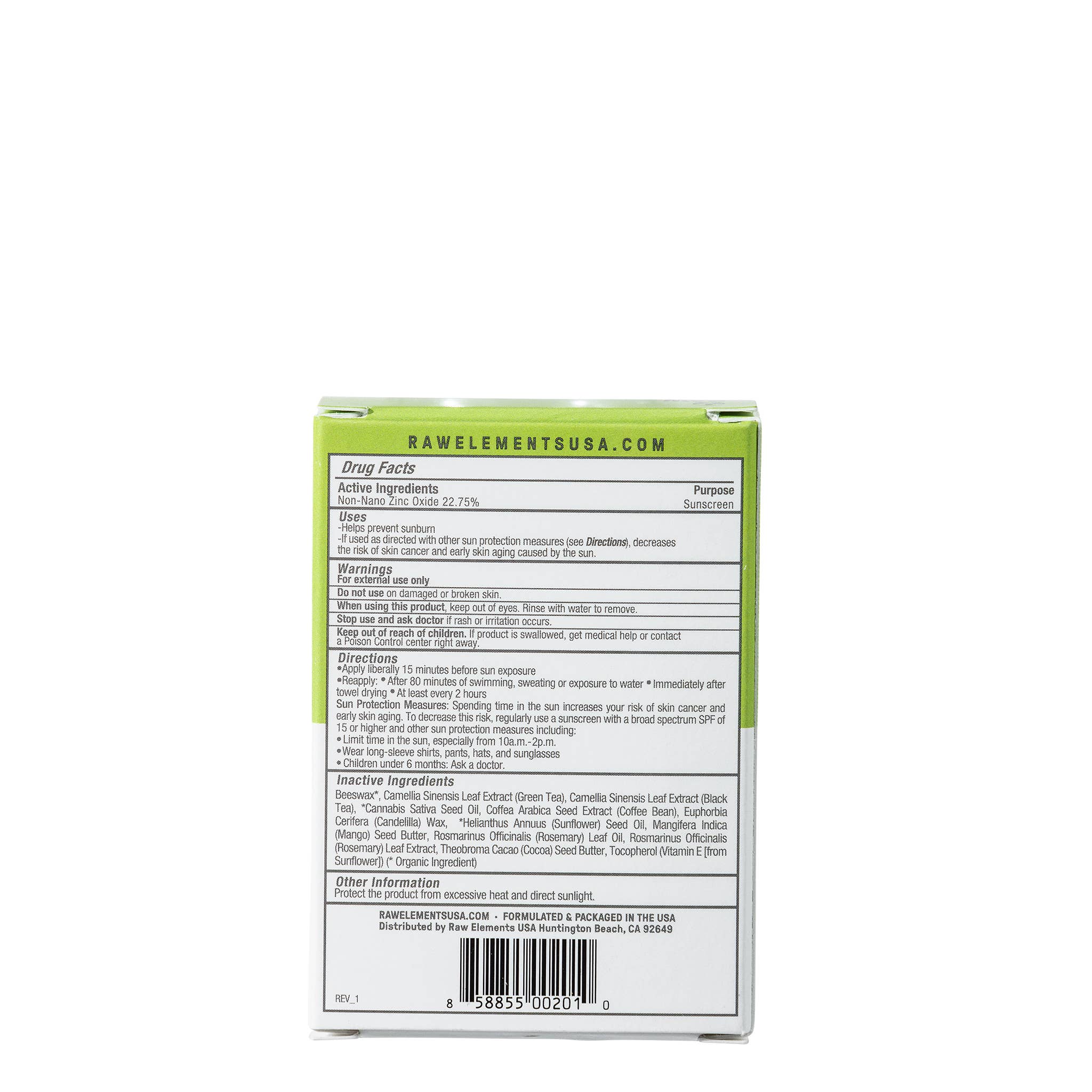 Raw Elements - Wholesale Sunscreen - RAW ELEMENTS FACE STICK SPF 303